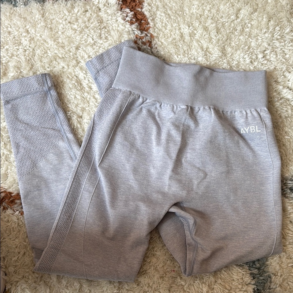AYBL Gray/Blue High-Waisted Leggings Soft Stretchy Full-Length